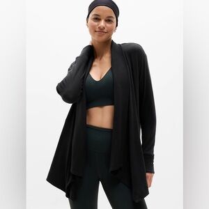 Athleta Restore Wrap Cardigan Black Size Medium
